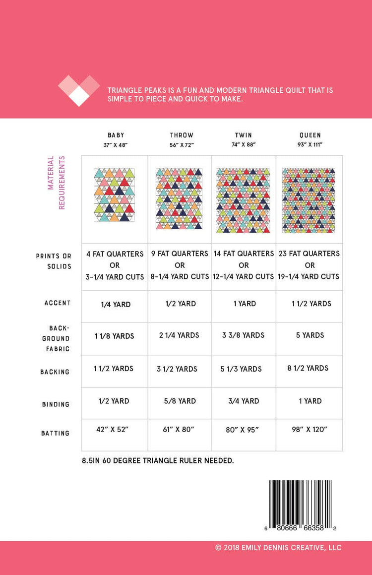 Quilty Love Triangle Peaks Quilt Pattern