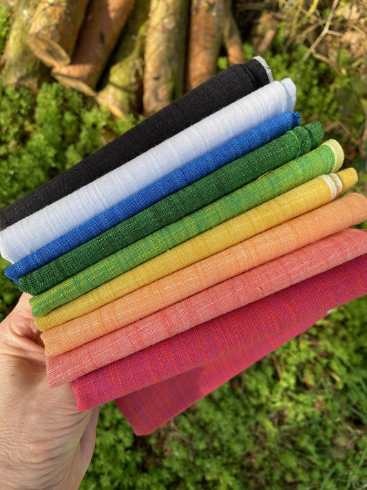 Jo Avery Curated Fabric Bundle - 9 Fat Eighths - Handloom - Paintbox - Due End September 2026