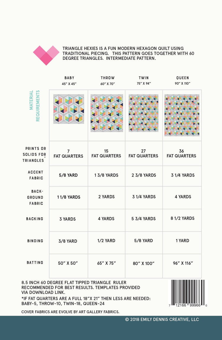 Quilty Love Triangle Hexies Quilt Pattern - 2nd edition