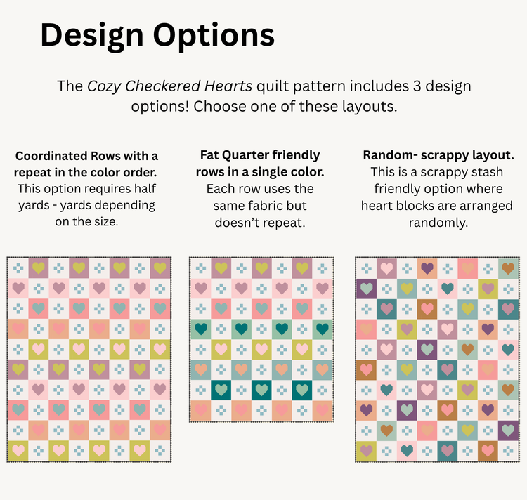 Quilty Love Cozy Checkered Hearts Quilt Pattern