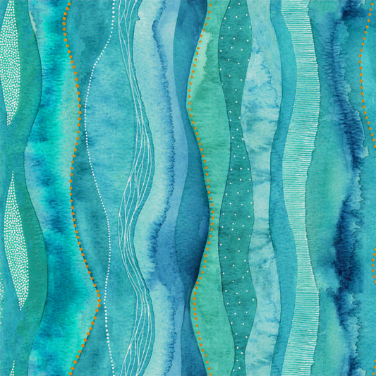 Bolt End Windham Fabrics - Ebb & Flow -  Cascade Aqua 88cm