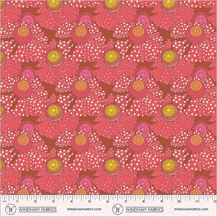 Sally Kelly - Sunshine - Polka Flower - Crimson
