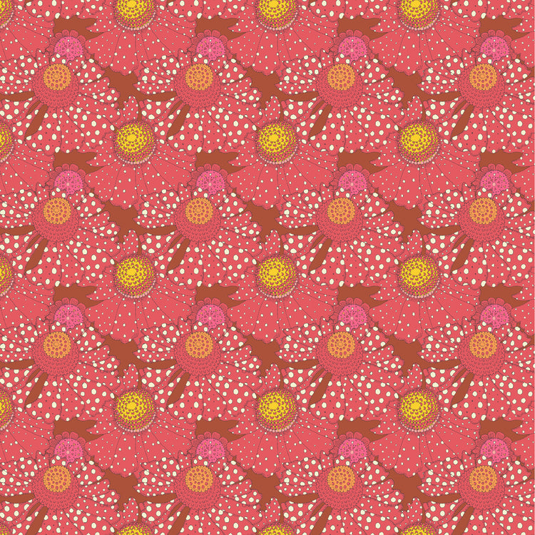 Sally Kelly - Sunshine - Polka Flower - Crimson