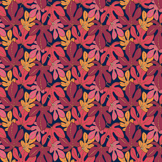 Sally Kelly - Sunshine - Monstera - Indigo