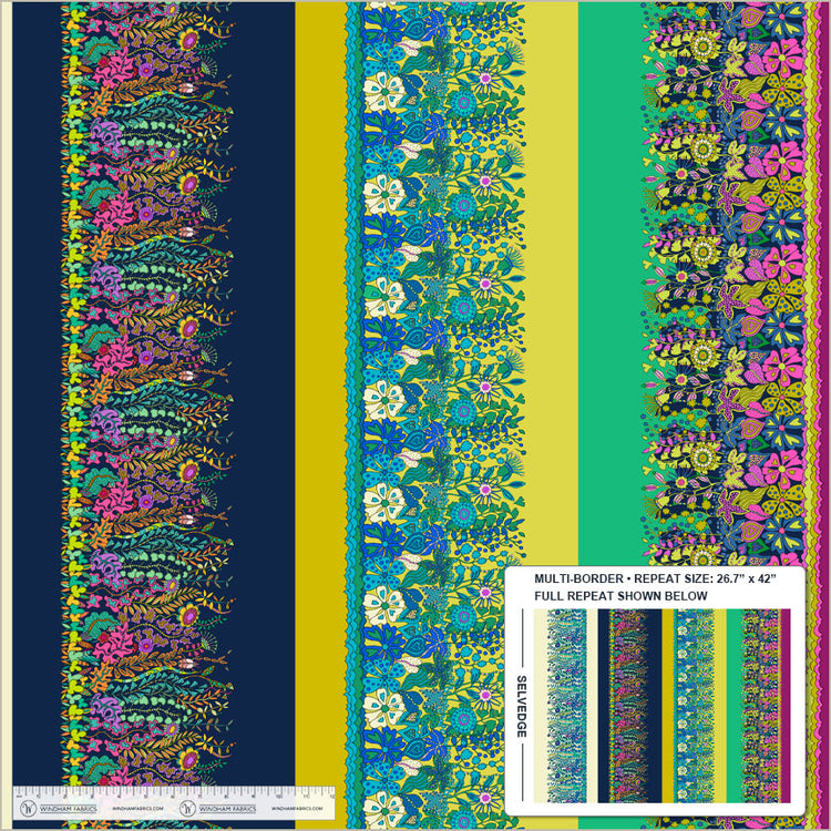 Sally Kelly - Sunshine - Hedgerow - Multi Border Print