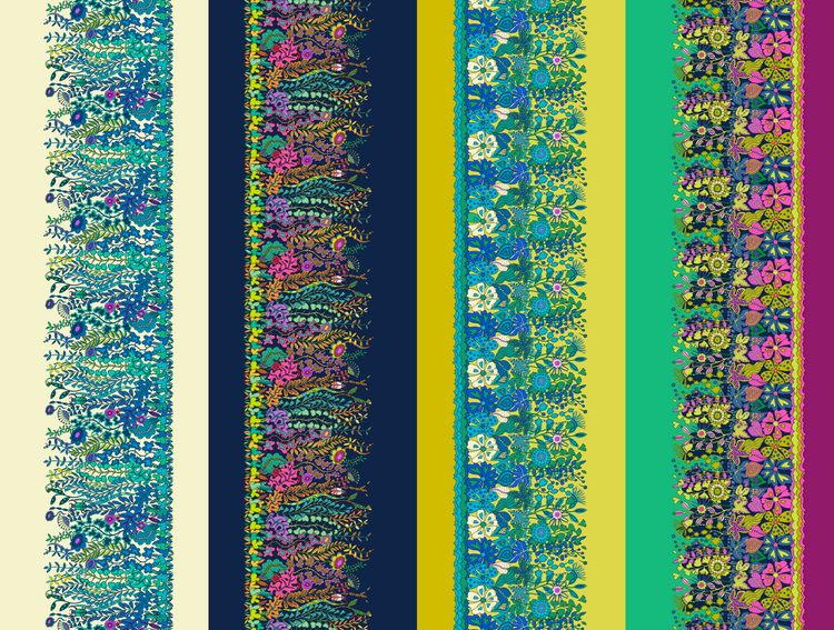 Sally Kelly - Sunshine - Hedgerow - Multi Border Print