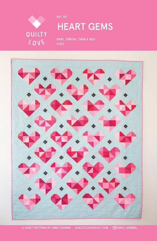 Quilty Love Heart Gems Quilt Pattern