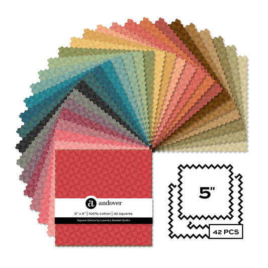 Edyta Sitar Laundry Basket Quilts -  Square Dance - 5" Charm Pack
