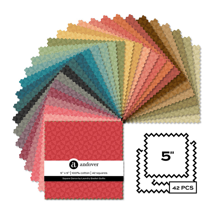 Edyta Sitar Laundry Basket Quilts -  Square Dance - 5" Charm Pack