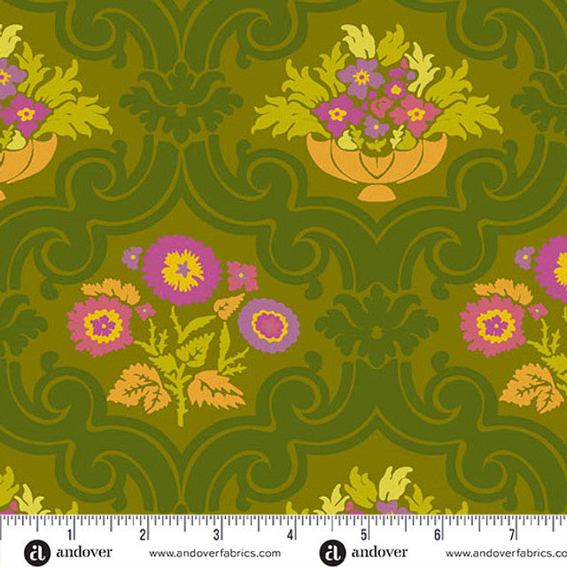 Andover - Alison Glass - Camp Kitschy Lala - Courtyard in Olive