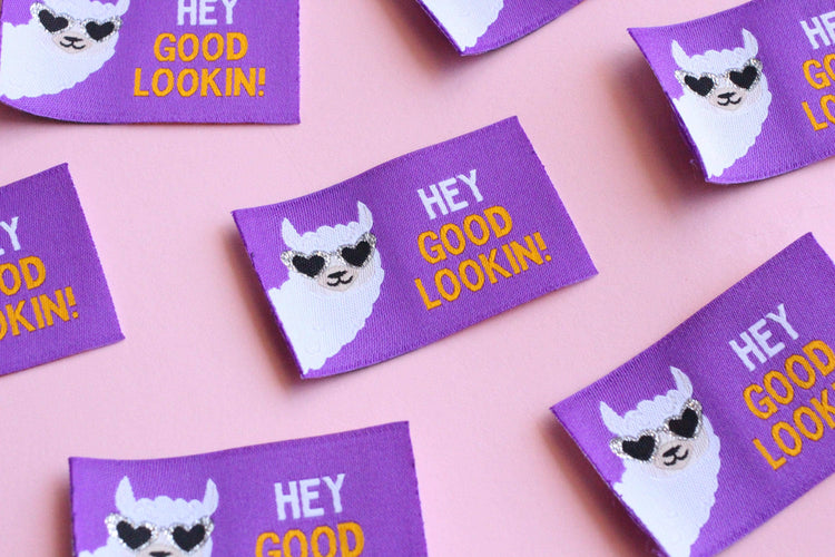 The Cosy Club Handmade Sew In Labels - Hey Good Lookin Llama