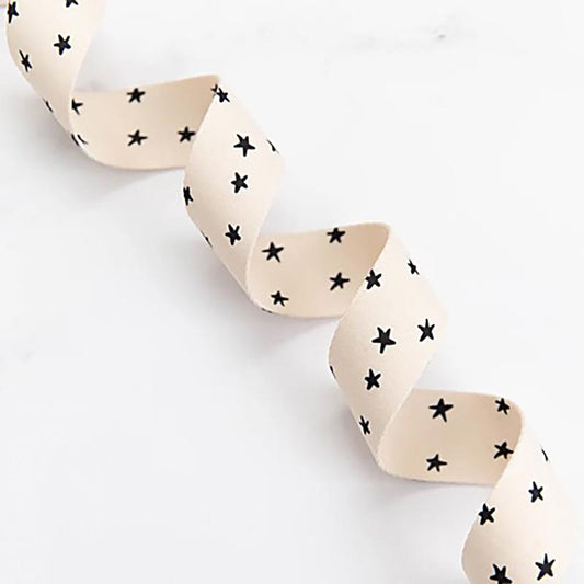 Ruby Star Society 1.5" Wide Webbing - Starry Natural / Black
