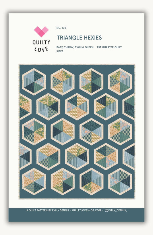 Quilty Love Triangle Hexies Quilt Pattern - 2nd edition
