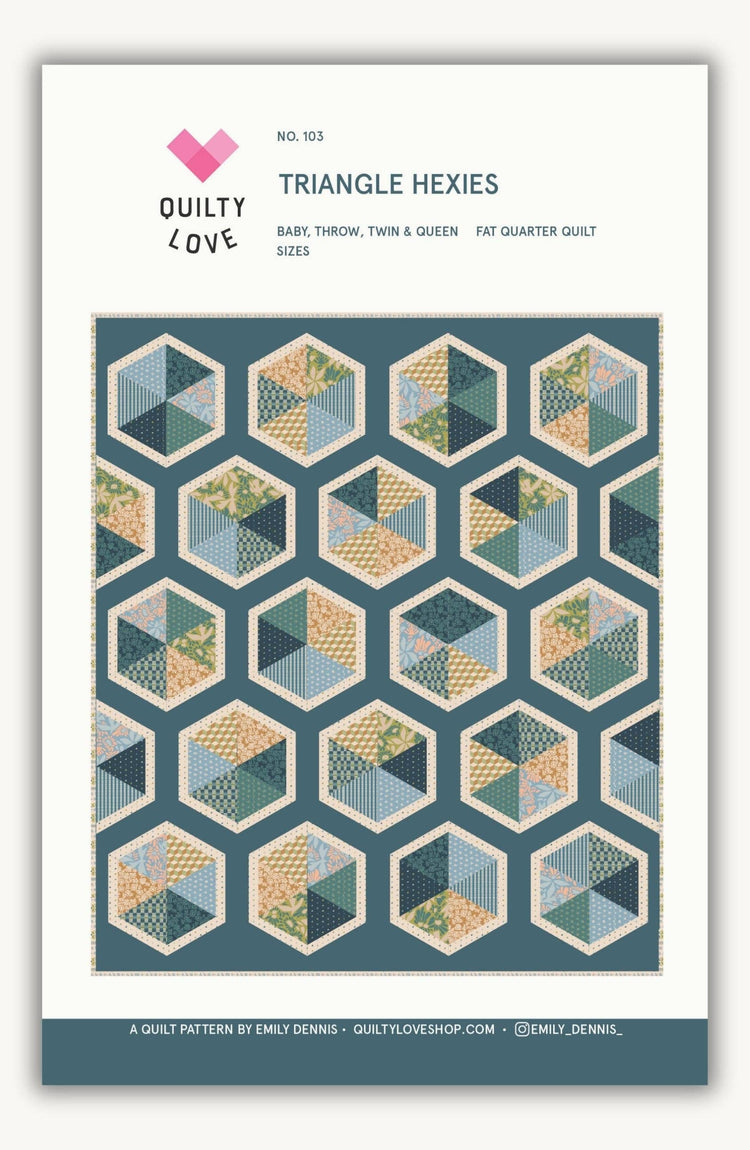 Quilty Love Triangle Hexies Quilt Pattern - 2nd edition