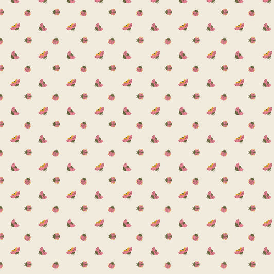 Sarah Hearts - Joyful June - Cream Ladybugs