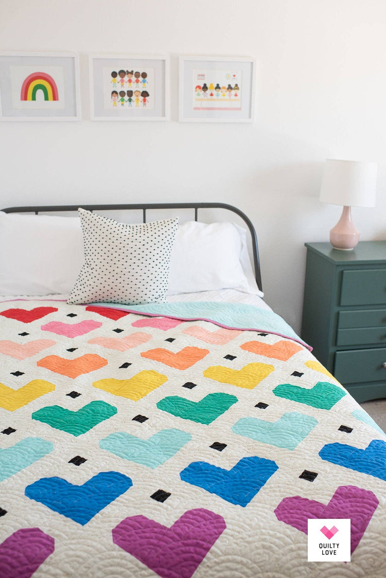 Quilty Love Heart Gems Quilt Pattern