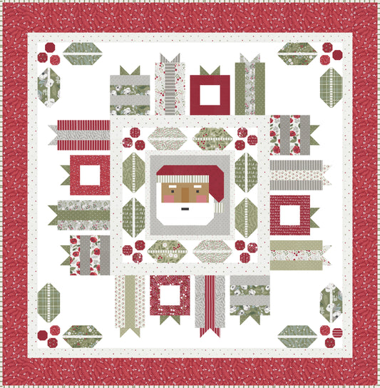 Moda Christmas Eve Jolly Holiday Quilt Kit - 77" x 77"