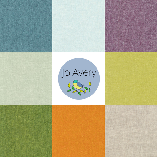 Jo Avery Curated Fabric Bundle - 8 Fat Quarters - Essex Yarn Dyed