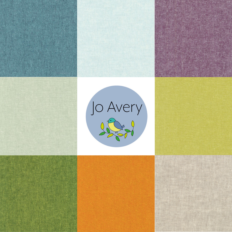 Jo Avery Curated Fabric Bundle - 8 Fat Quarters - Essex Yarn Dyed
