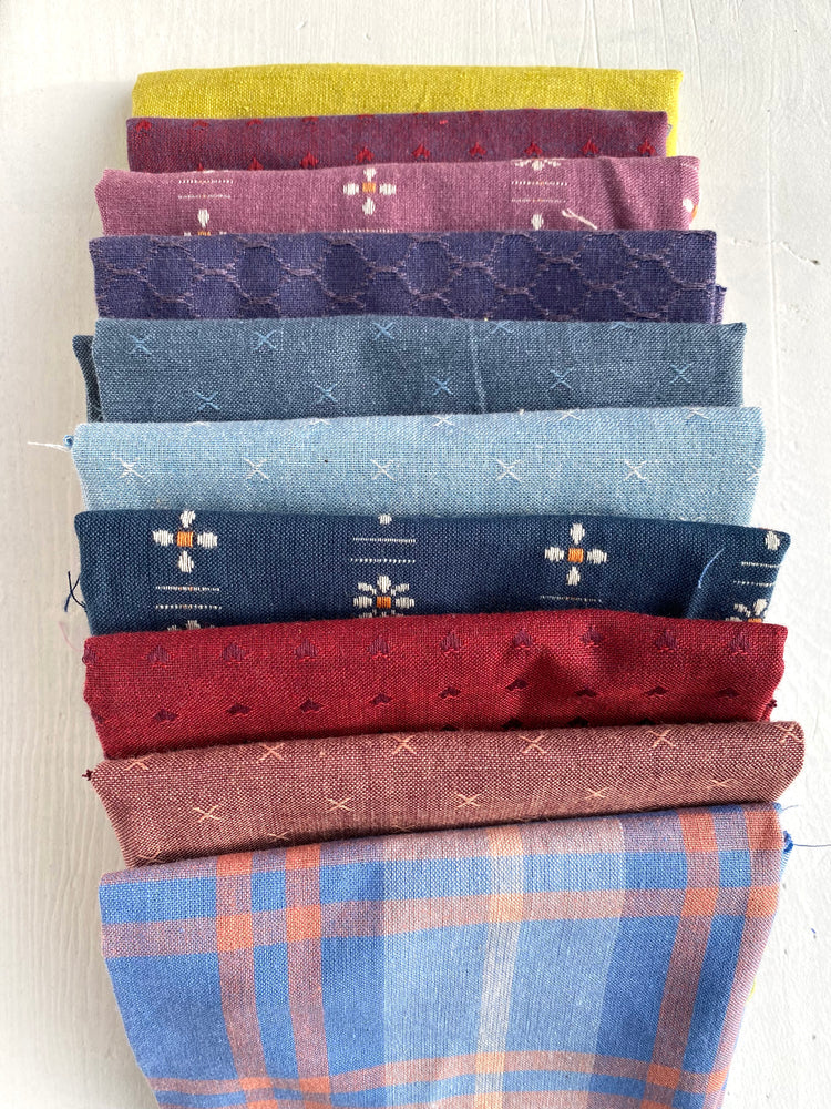 Jo Avery Curated Fabric Bundle - 10 Fat Eighths - Damson Jam