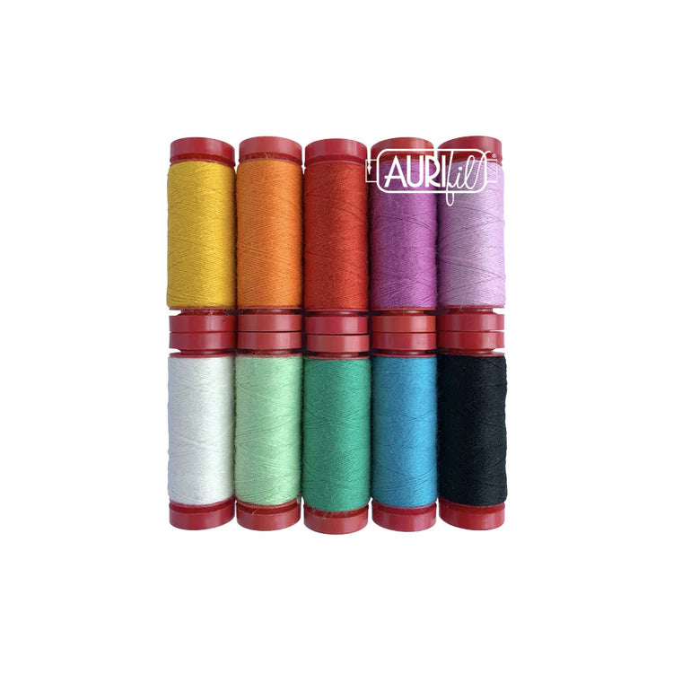 Aurifil Stitching with Wool By Jo Avery 10 Spool Pack - 12wt Wool