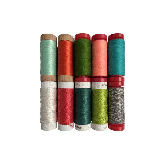 Aurifil Moon Trees By Jo Avery 10 Spool Pack - 80wt, 8wt & 12wt Wool