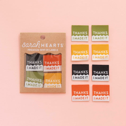 Sarah Hearts Sew In Labels - Thanks I Made It - 8 Pack