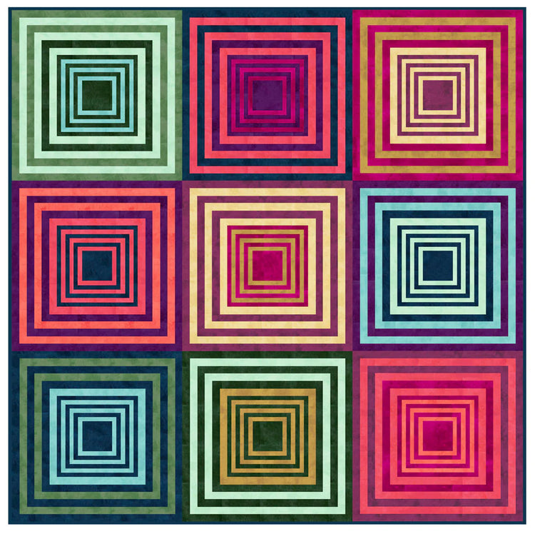 Tara Faughnan - Modern Log Cabin Quilt Printed Paper Pattern