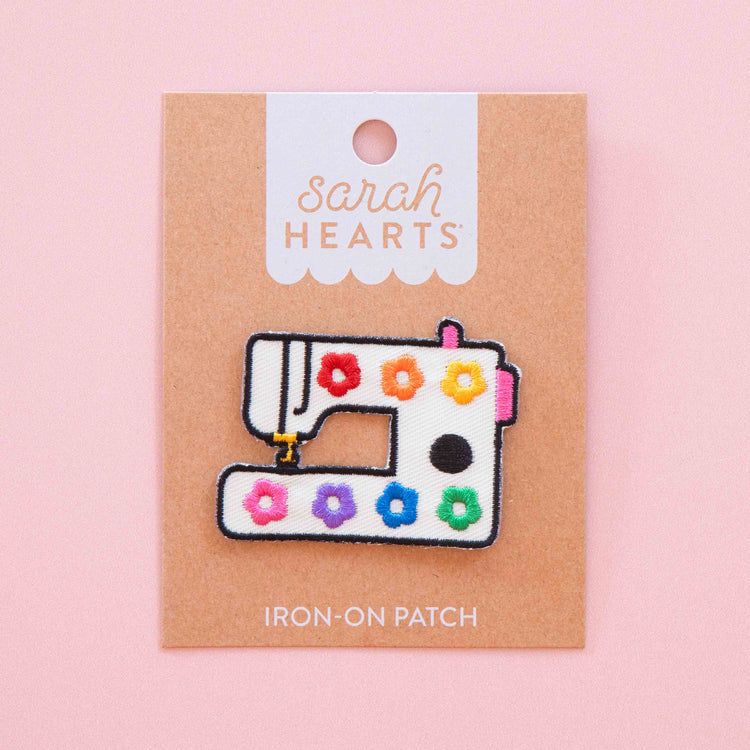 Sarah Hearts Iron-On Patch - Rainbow Daisy Sewing Machine