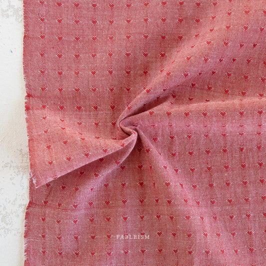Fableism Queen of Hearts 55" Wide - Dobby Hearts in Cherry
