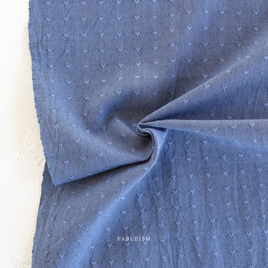 Fableism Queen of Hearts 55" Wide - Dobby Hearts in Blueberry