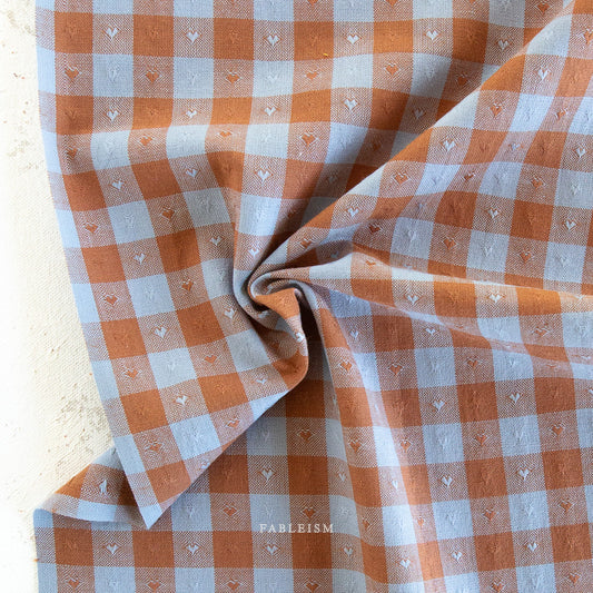 Fableism Queen of Hearts 55" Wide - Dobby Hearts Gingham in Riviera - Back In Stock August 2025