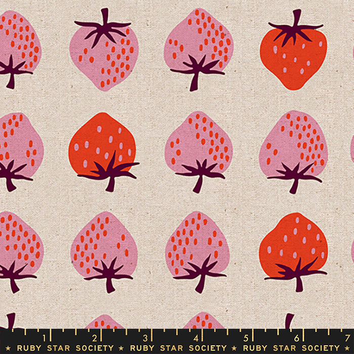 Ruby Star Society Strawberry & Friends  - Strawberry Linen Canvas - Natural