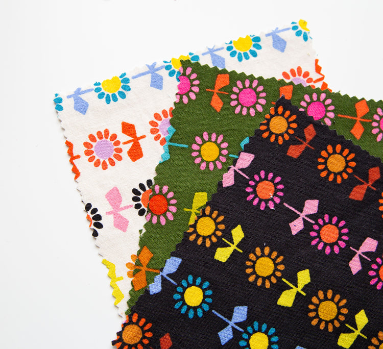 Ruby Star Society Catnap - Daisy Stripe Canvas - Natural - Pre-Order Due Nov/Dec 2025