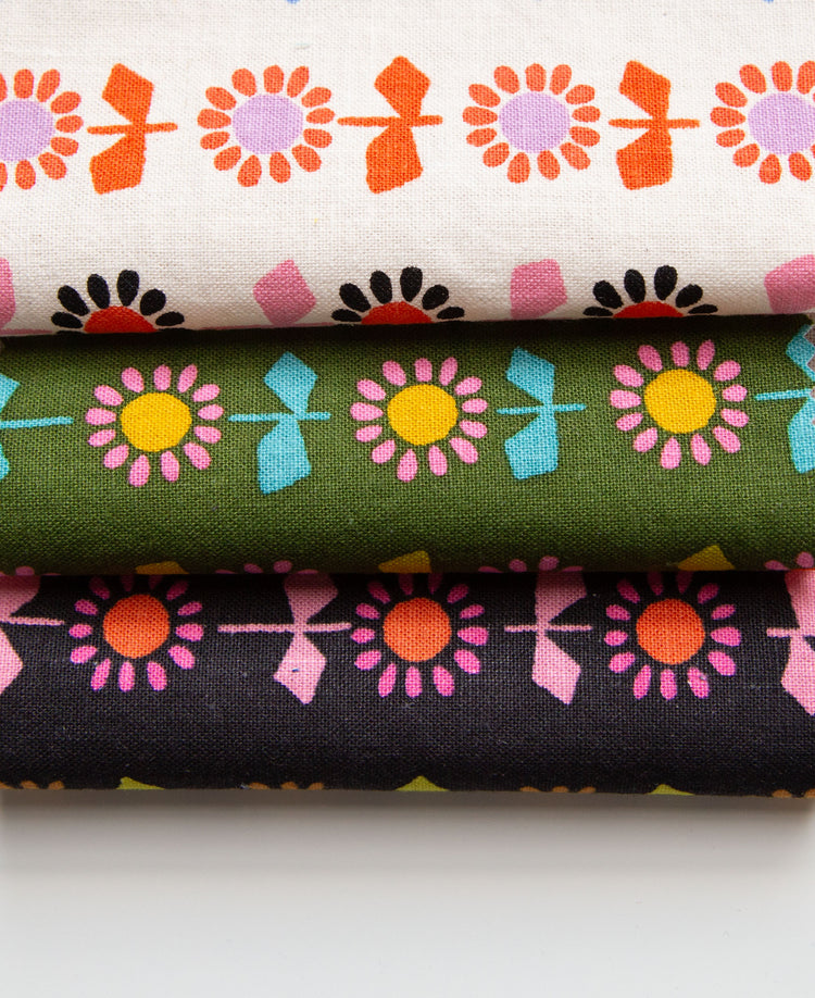 Ruby Star Society Catnap - Daisy Stripe Canvas - Natural - Pre-Order Due Nov/Dec 2025