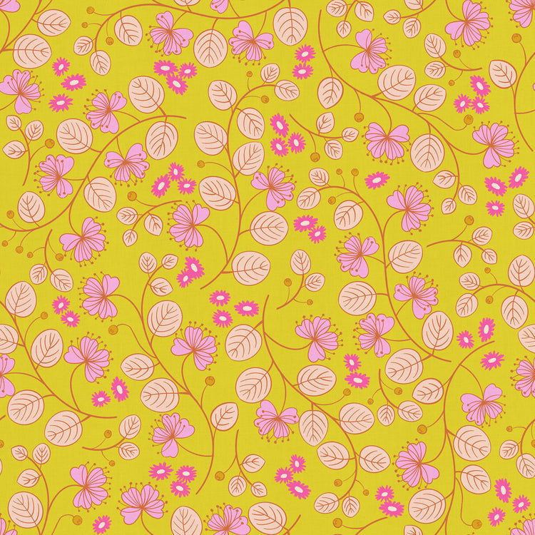 Ruby Star Society LoFi Linens - Caper Floral - Citron - Pre-Order Due End October 2026