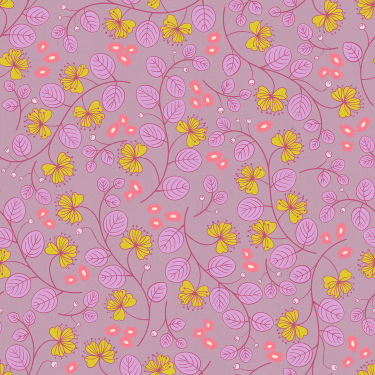 Ruby Star Society LoFi Linens - Caper Floral - Pale Lilac - Pre-Order Due End October 2026
