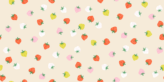 Ruby Star Society Strawberry - Strawberry Toss - Natural - Extra Wide 108" Quilt Back - Pre-Order Due June/July 2025
