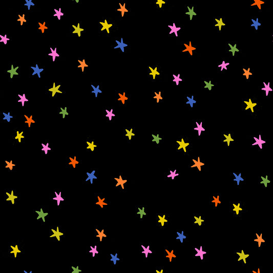 New Ruby Star Society Starry - Vivid Rainbow Stars on Black