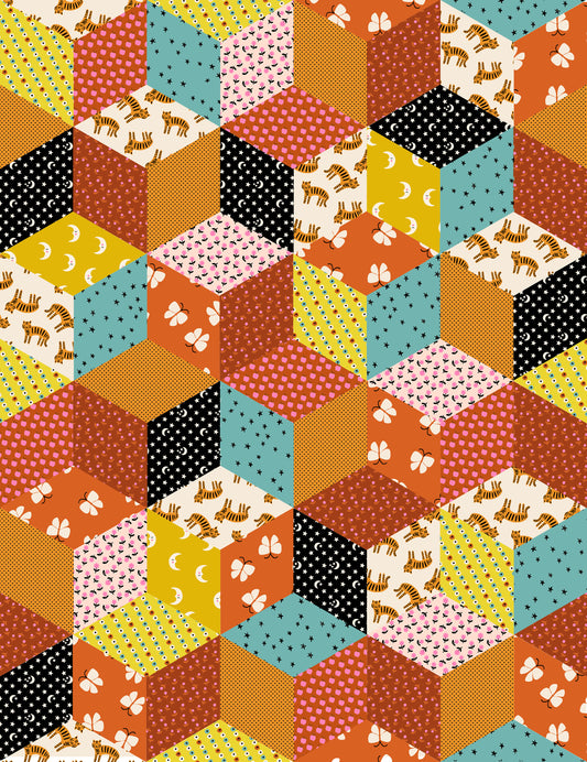 Ruby Star Society Ooh Lucky Lucky - Tumbling Blocks - Caramel