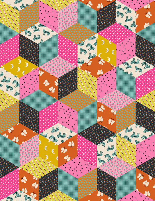 Ruby Star Society Ooh Lucky Lucky - Tumbling Blocks Turquoise- Canvas