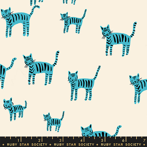 Ruby Star Society Catnap - Tiger Stripes Turquoise - Pre-Order Due Nov/Dec 2025