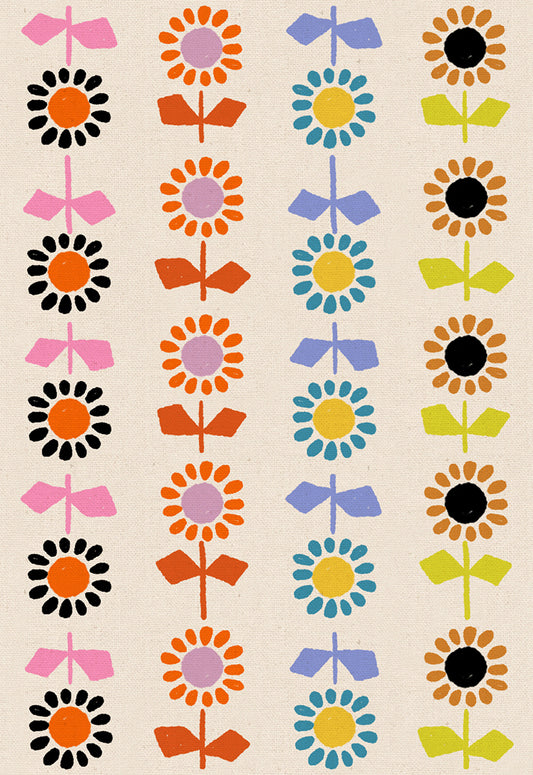 Ruby Star Society Catnap - Daisy Stripe Canvas - Natural - Pre-Order Due Nov/Dec 2025