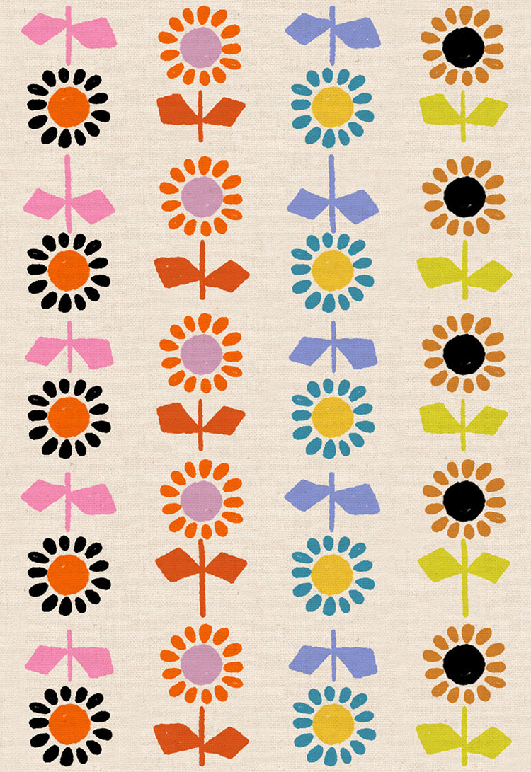 Ruby Star Society Catnap - Daisy Stripe Canvas - Natural - Pre-Order Due Nov/Dec 2025