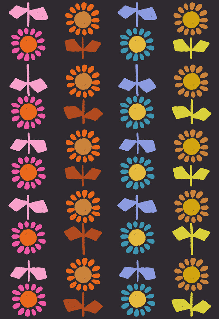 Ruby Star Society Catnap - Daisy Stripe Canvas - Black - Pre-Order Due Nov/Dec 2025