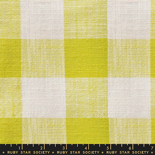 Ruby Star Society Sunshine Cotton Toweling - Checker Citron