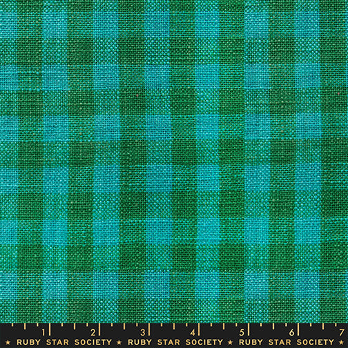 Ruby Star Society Sunshine Cotton Toweling - Small Checker Turquoise