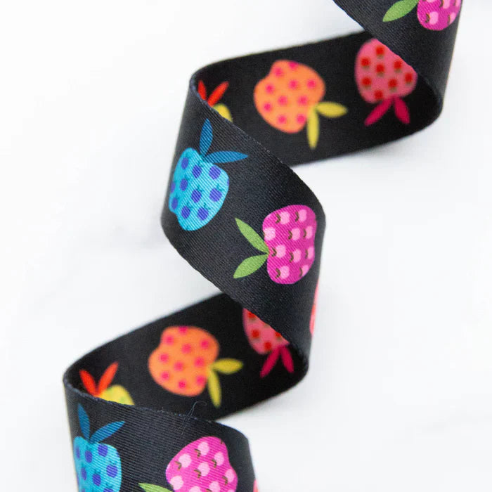 Ruby Star Society 1.5" Wide Webbing - Rainbow Apples