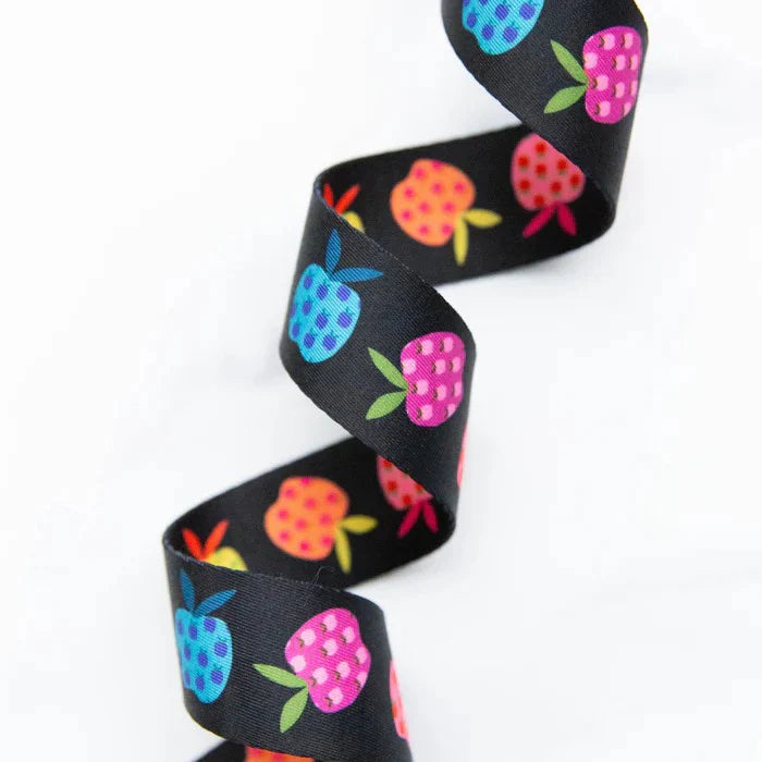 Ruby Star Society 1.5" Wide Webbing - Rainbow Apples