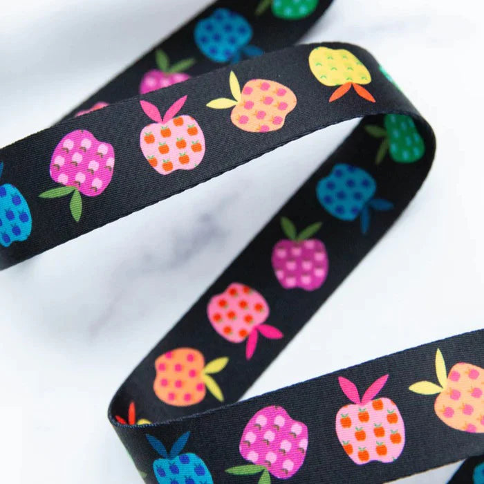 Ruby Star Society 1.5" Wide Webbing - Rainbow Apples